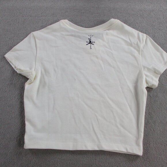 Air Jordan x Travis Scott Shirt Womens XS Slim Sail Cropped Crop Top NWT FQ7805 - Picture 4 of 11